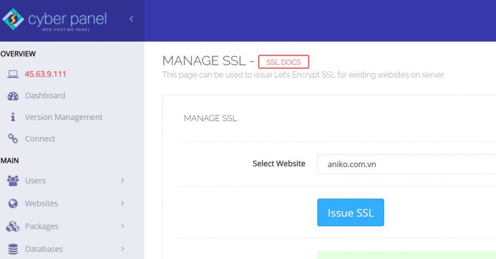 cách cài SSL bằng cyber panel miễn phí mà không bị lỗi