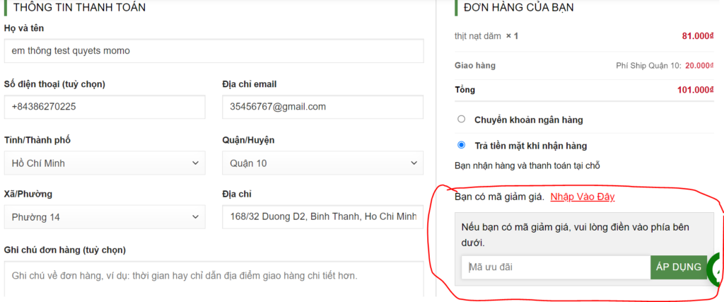 Hướng Dẫn Code Di Chuyển Mã Giảm Giá Woocommerce